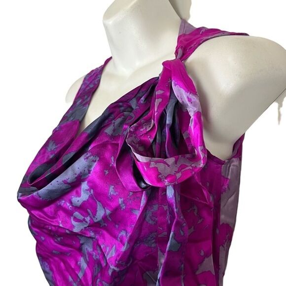 CABI FIT TO BE TIED Whimsigoth Purple Sleeveless Fairy Top 100% Silk Shirt XS - Picture 5 of 16